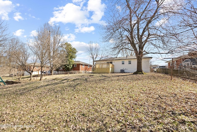 view of yard with fence