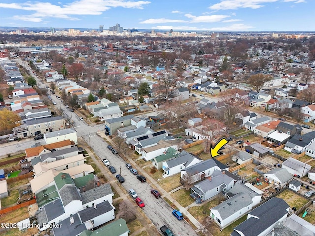 aerial view with a residential view