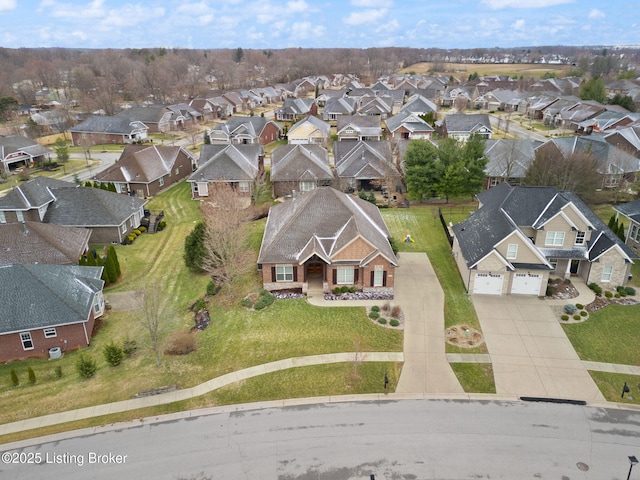 bird's eye view with a residential view