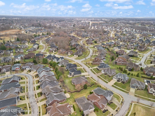 aerial view with a residential view