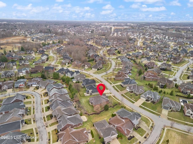 aerial view featuring a residential view