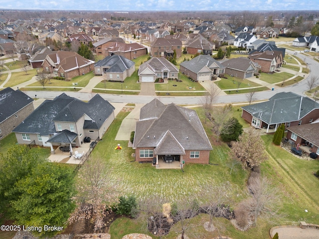 drone / aerial view featuring a residential view