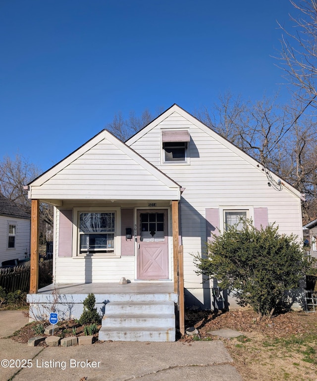 bungalow-style home with a porch