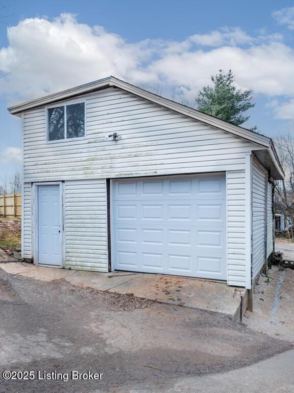 view of garage