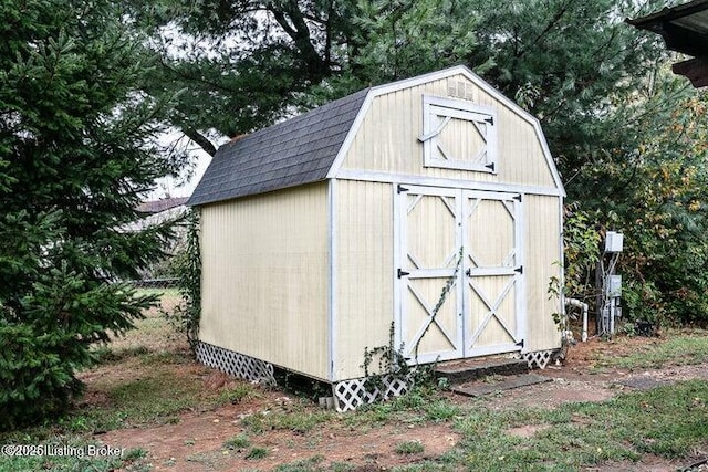 view of shed