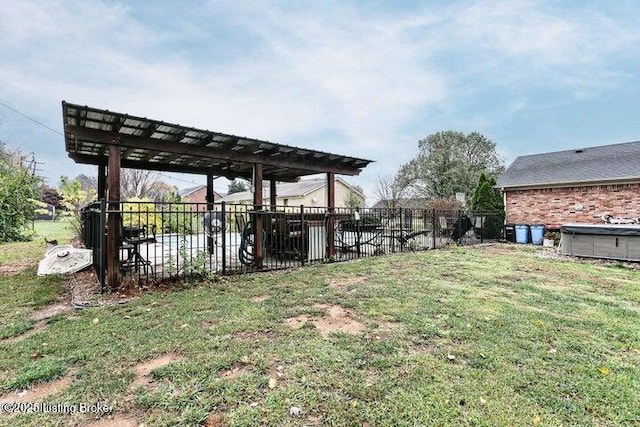 view of yard featuring fence