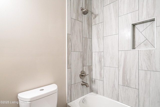 full bath featuring toilet and shower / bathtub combination