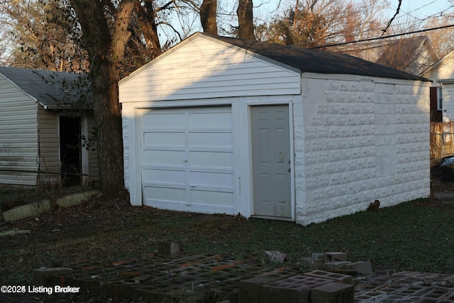 view of garage