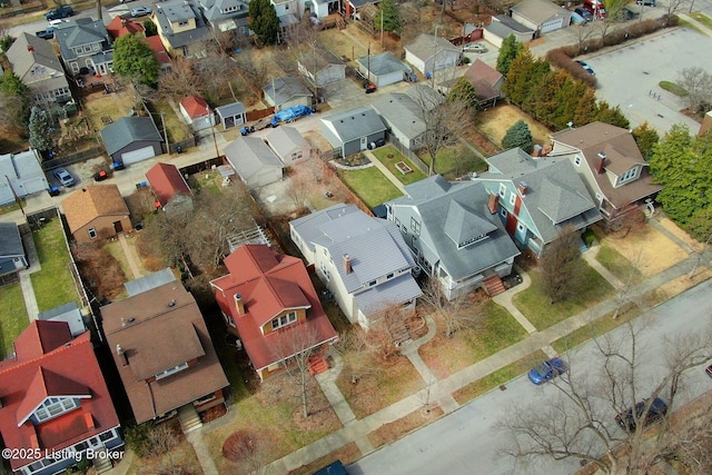 aerial view featuring a residential view