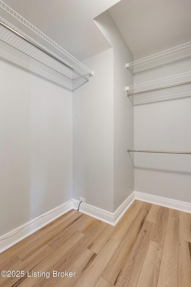 spacious closet with wood finished floors