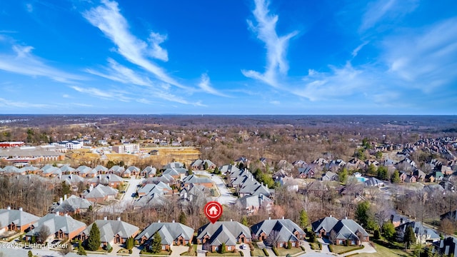 aerial view with a residential view