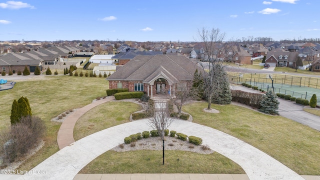 bird's eye view with a residential view