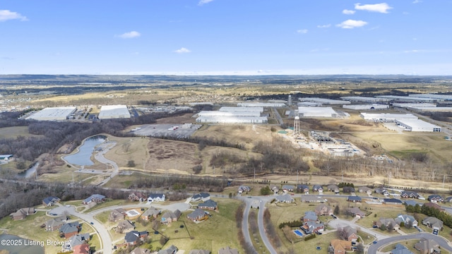 aerial view with a residential view