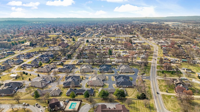 aerial view with a residential view