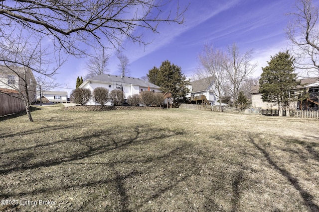 view of yard featuring fence