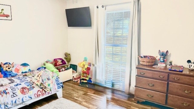 bedroom featuring wood finished floors