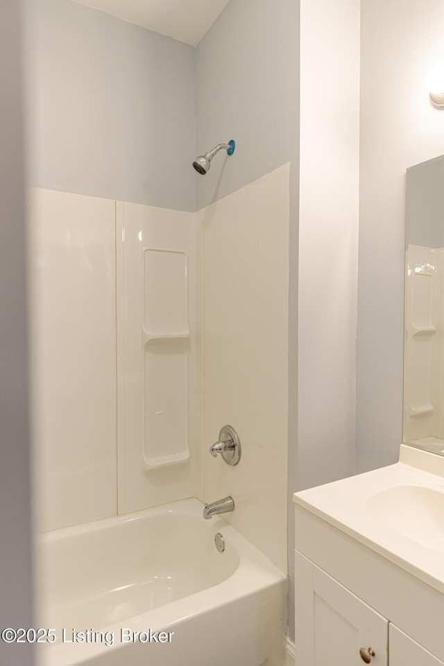 full bathroom featuring vanity and shower / bath combination