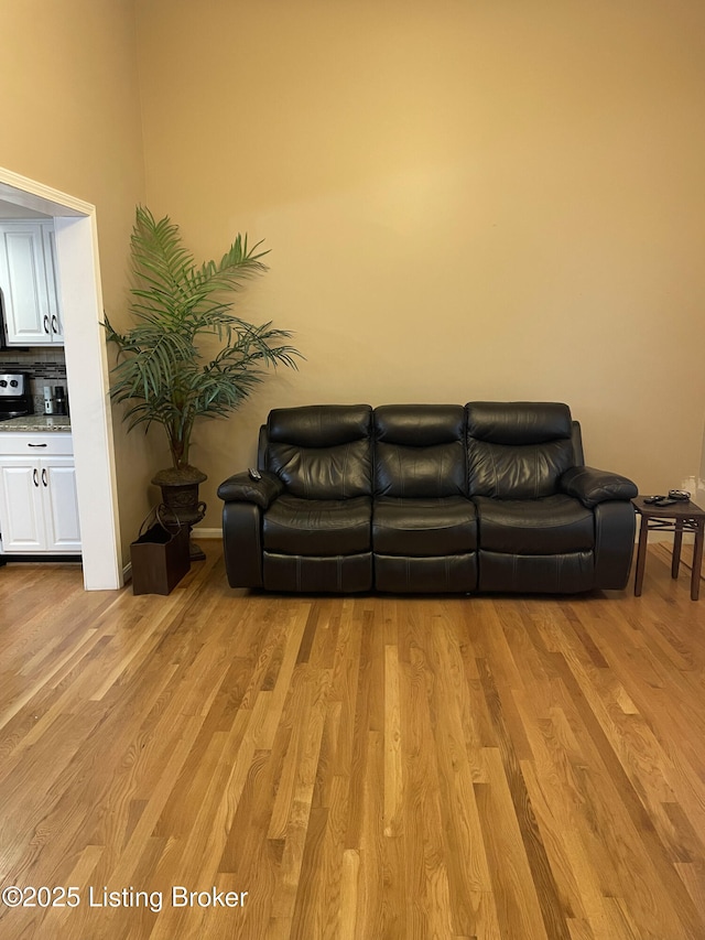 living room with light wood-style floors