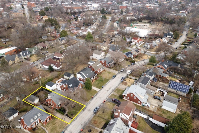 drone / aerial view with a residential view