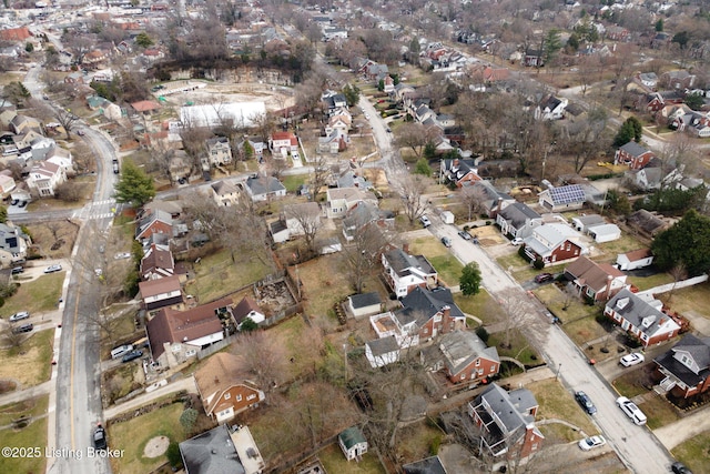 bird's eye view with a residential view