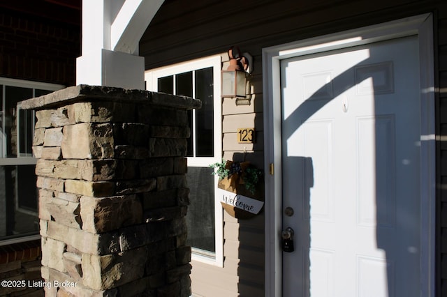 details with stone siding