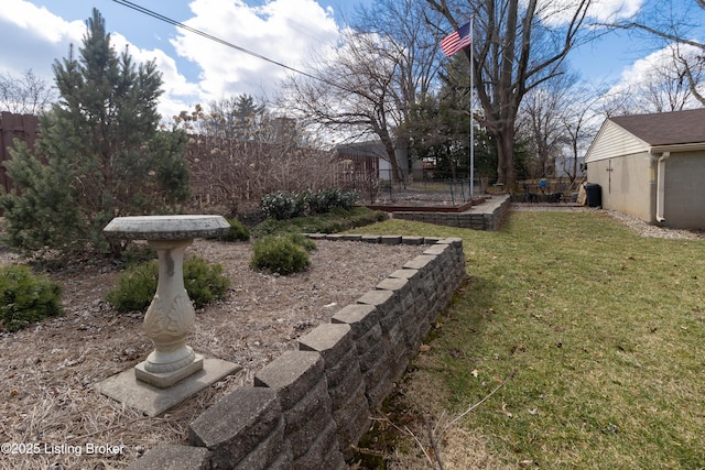 view of yard with fence