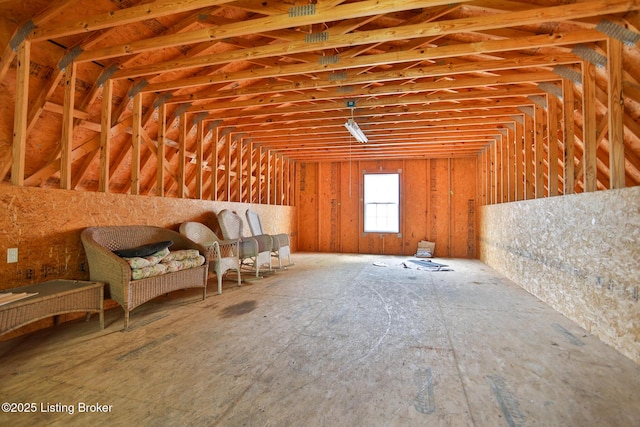 view of unfinished attic