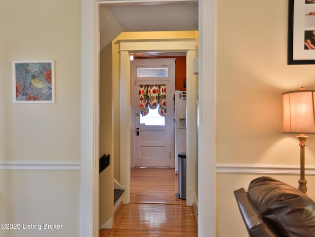 hallway featuring wood finished floors