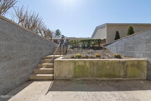 view of yard with stairs