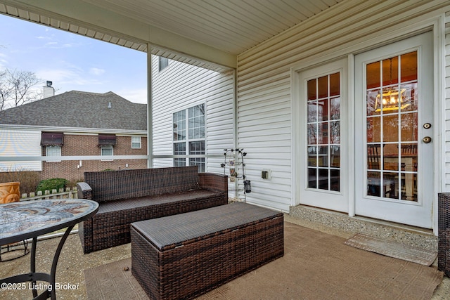 view of patio with an outdoor living space