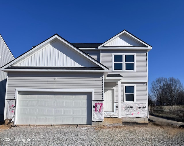 view of front of home featuring a garage and board and batten siding