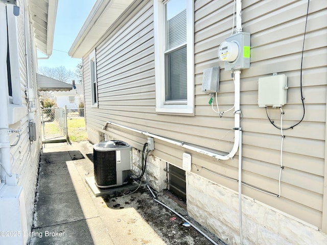 view of property exterior featuring central air condition unit