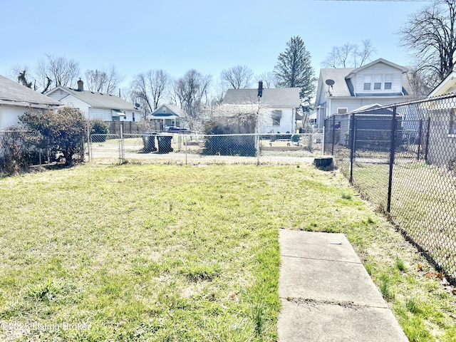 view of yard with fence