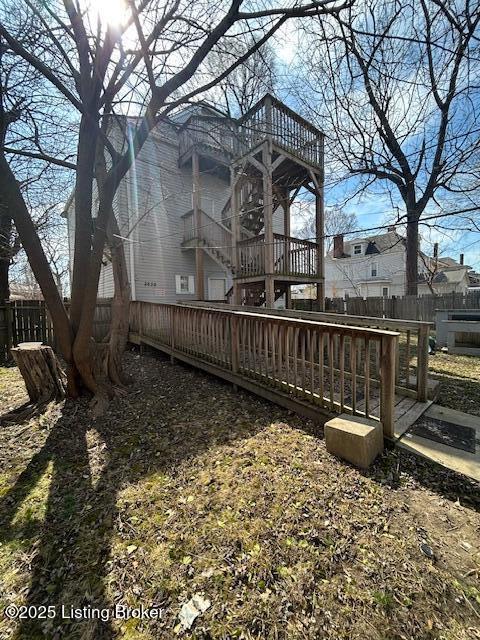 view of yard with fence