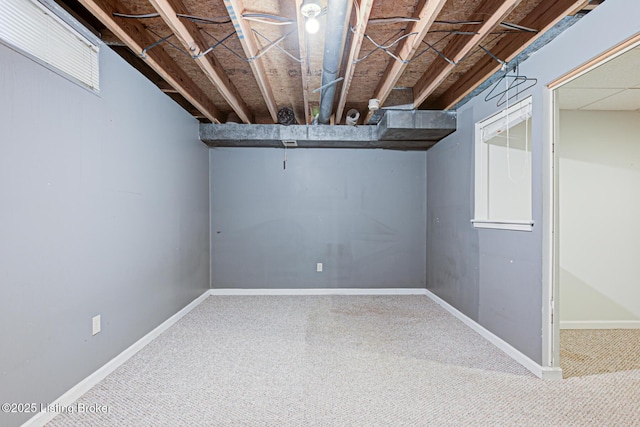 basement with baseboards