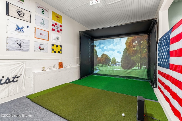 game room featuring golf simulator