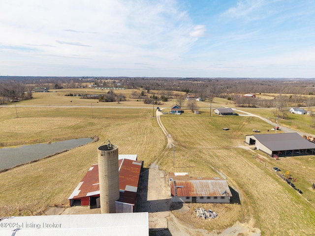 aerial view with a rural view