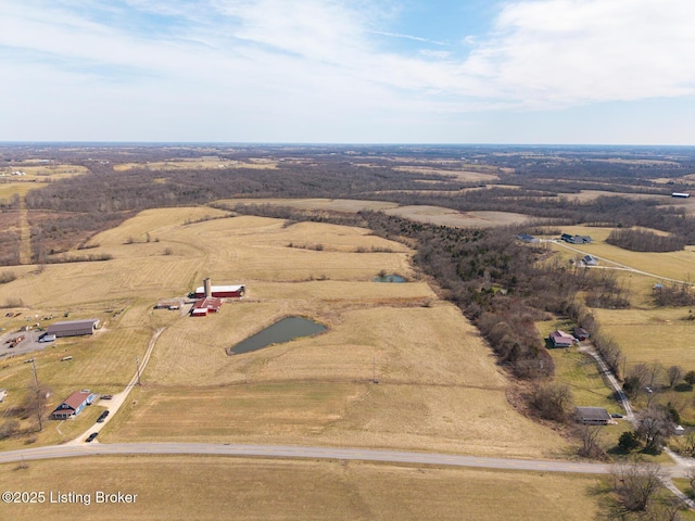 bird's eye view with a rural view