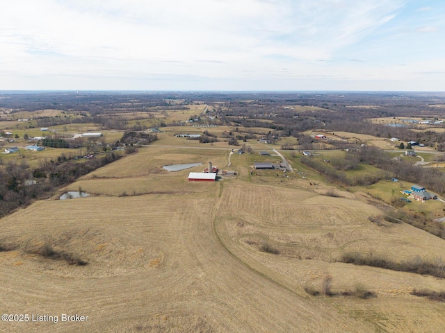 aerial view featuring a rural view