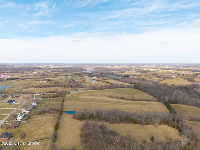 drone / aerial view featuring a rural view