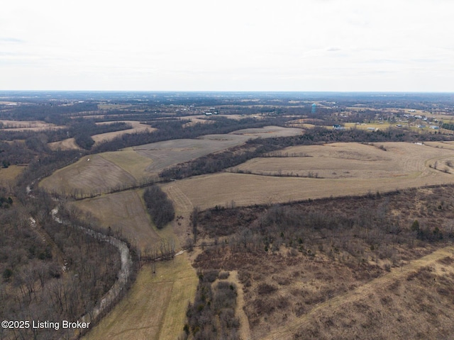 drone / aerial view featuring a rural view