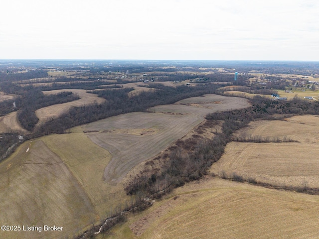 bird's eye view with a rural view