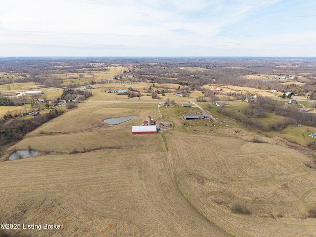 aerial view featuring a rural view