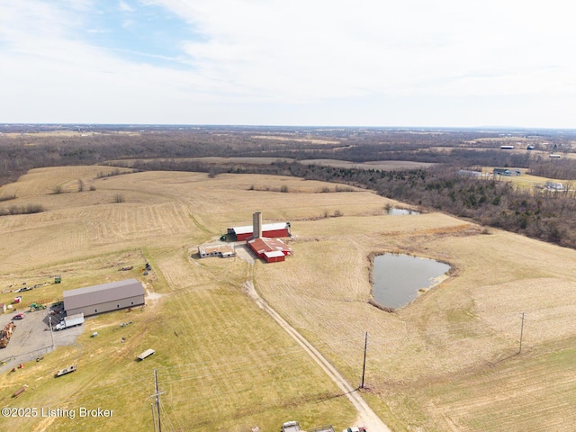 bird's eye view with a rural view