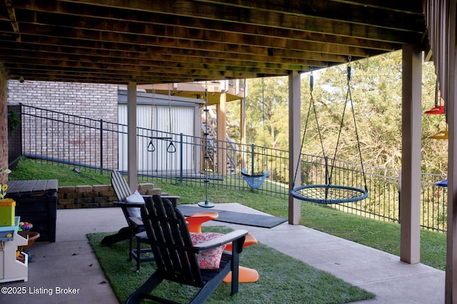 view of patio with fence