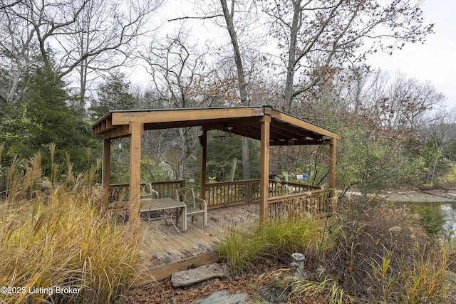 surrounding community with a wooden deck