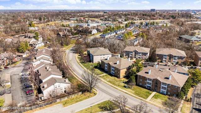 bird's eye view with a residential view