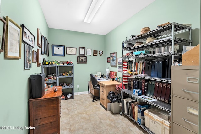 home office featuring baseboards