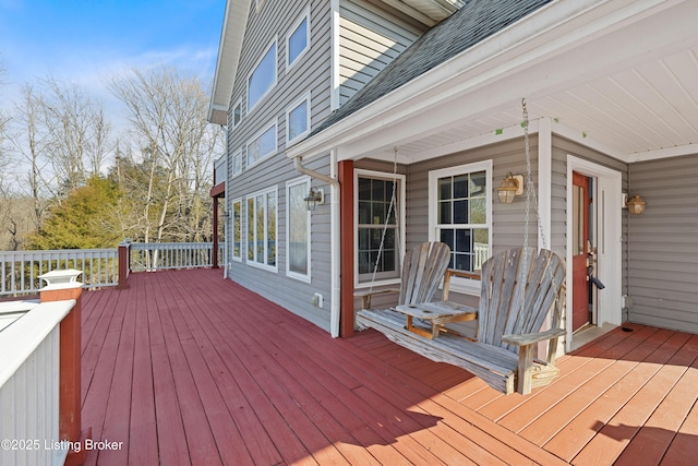 view of wooden deck