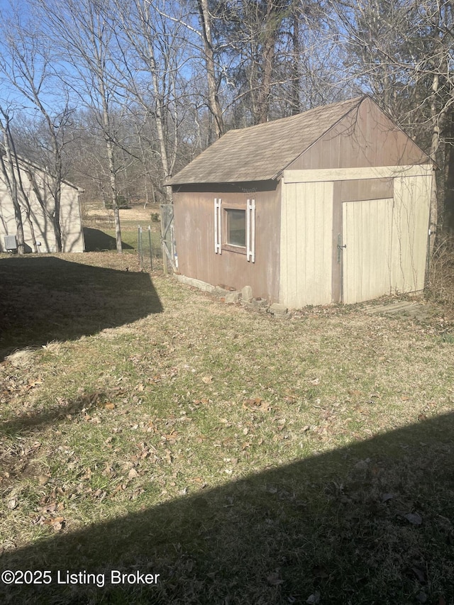 view of shed